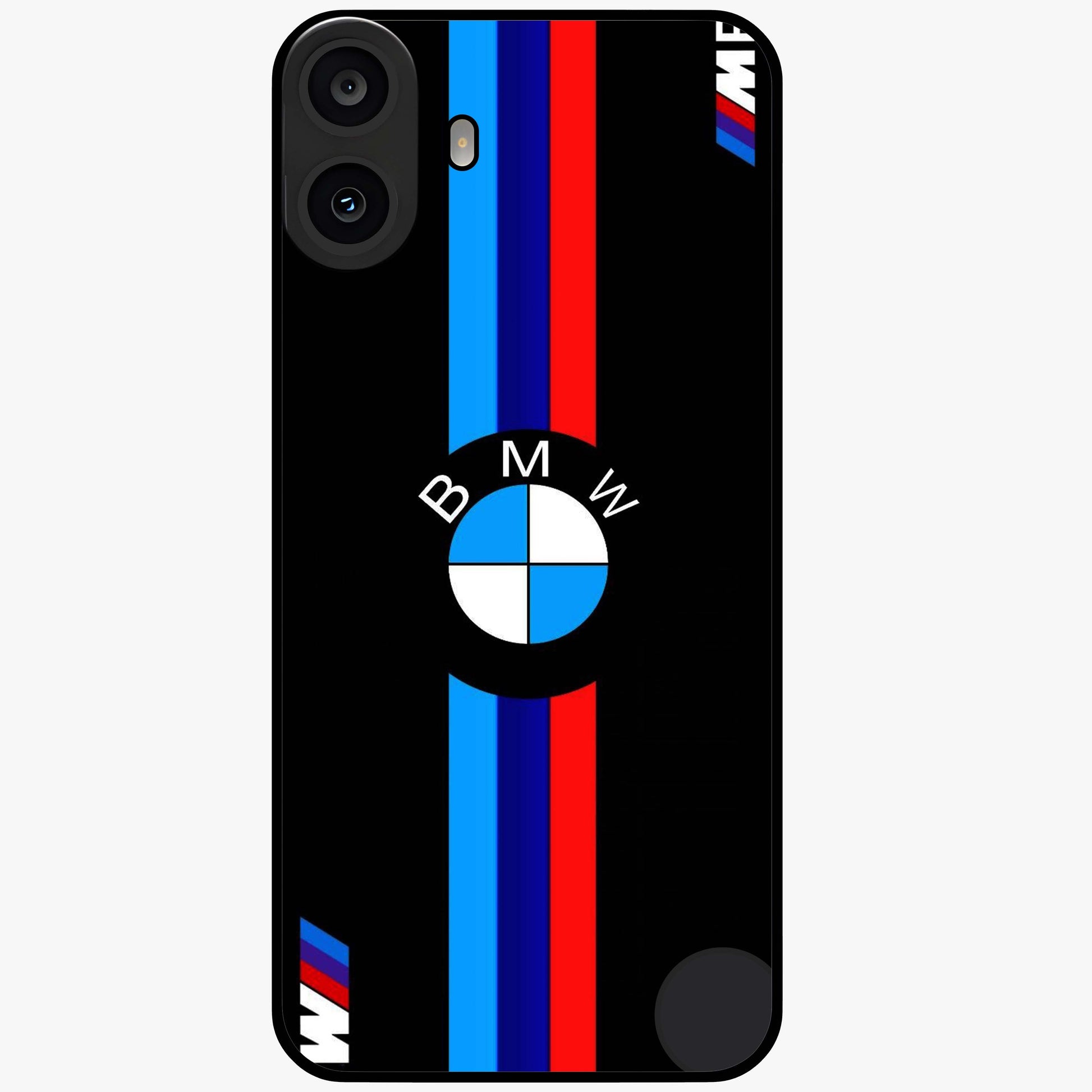 Turbo BMW Beast Glass Case showing flat back view with high performance sports car artwork and glossy glass finish.