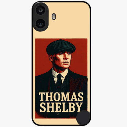Vintage Mafia Authority Glass Case showing flat back view with bold vintage mafia inspired artwork and glossy glass finish.