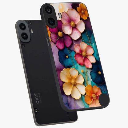 Artlyn Grace Flower Pattern Glass Case displayed in angled mockup highlighting delicate flower pattern design and smooth glass surface.