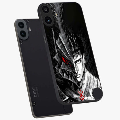 Berserker Blood Oath Glass Case displayed in angled mockup highlighting dark fantasy graphic design and powerful theme.