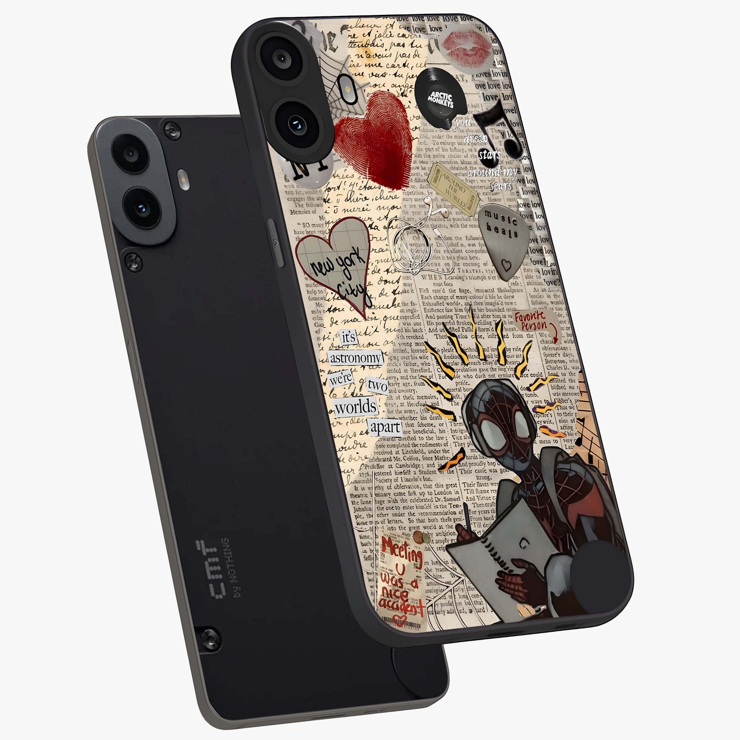 City Dream Sketch Glass Case displayed in angled mockup highlighting minimal city illustration with aesthetic sketch style.