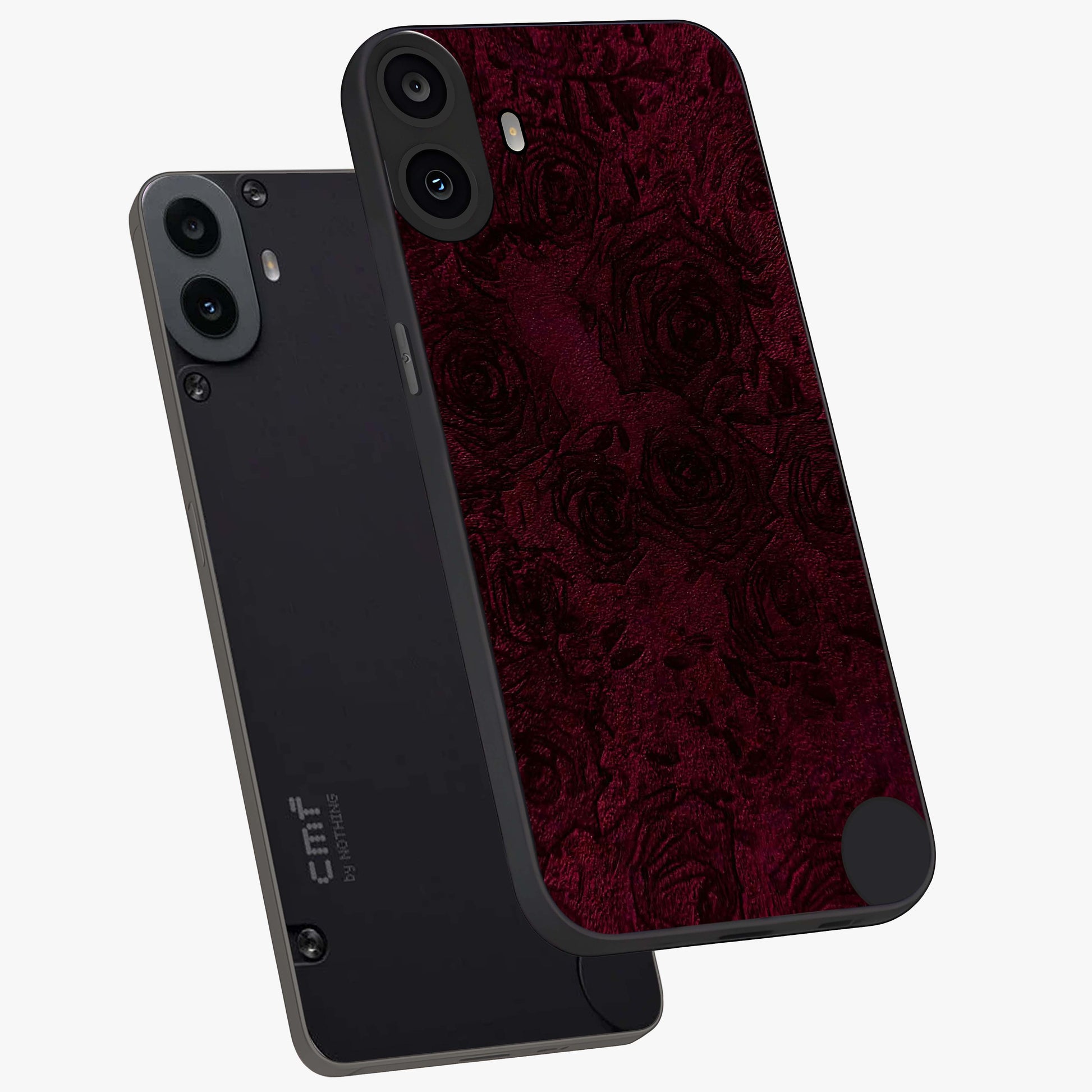 Crimson Fade Flow Glass Case displayed in angled mockup highlighting smooth gradient design with modern aesthetic style.