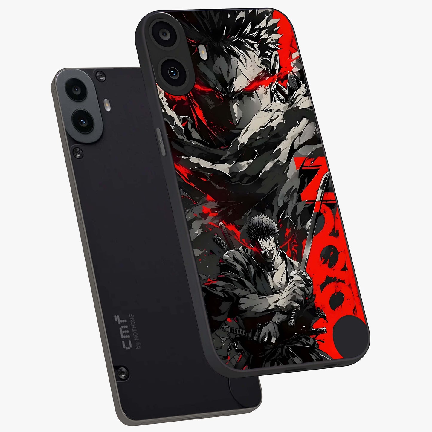 Demon Sword Resolve Glass Case displayed in angled mockup highlighting powerful demon sword illustration with dark fantasy aesthetic.