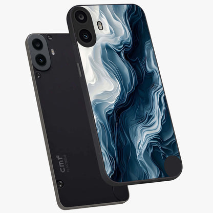 Ethereal Paper Marble Glass Case displayed in angled mockup highlighting elegant marble pattern with modern aesthetic style.
