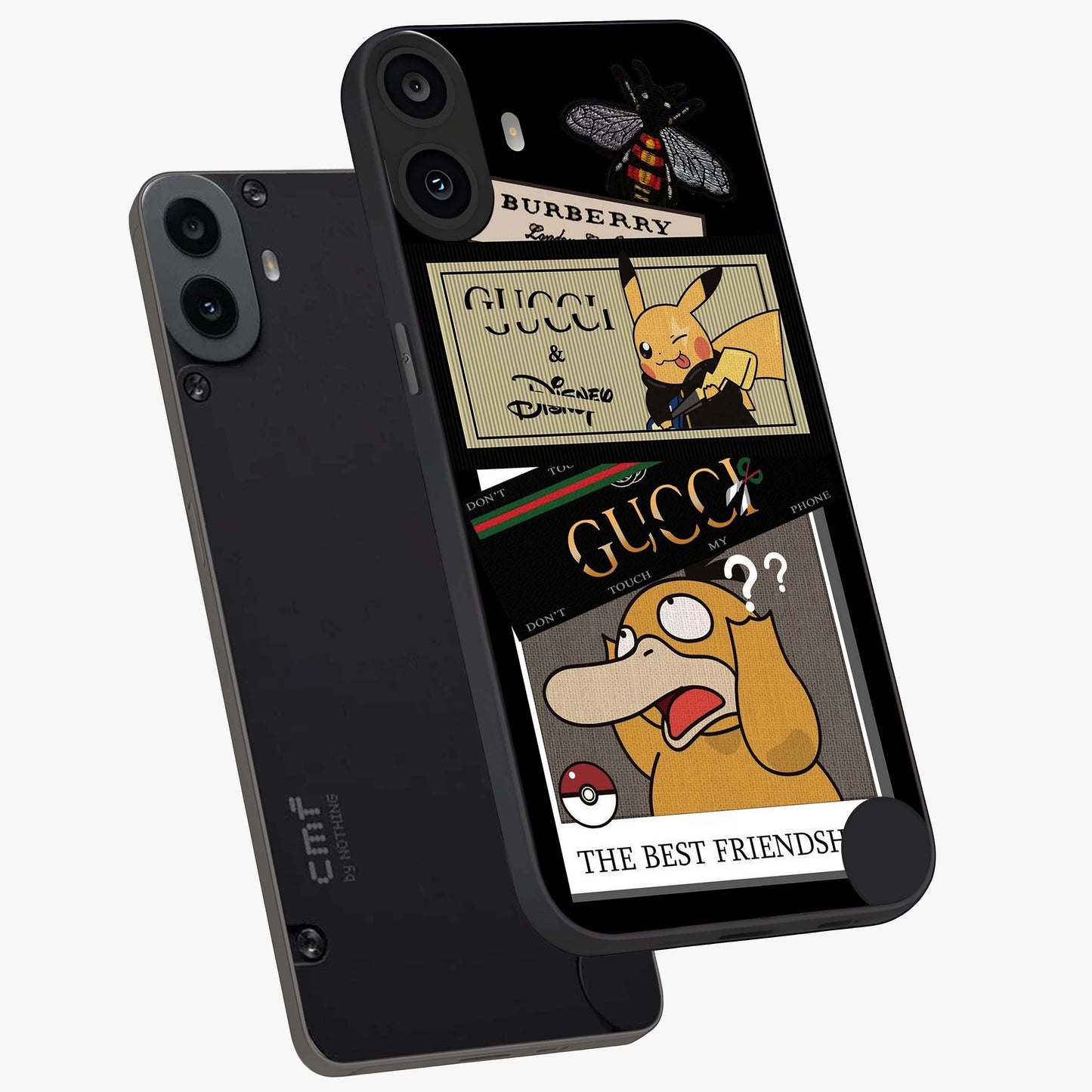 Gucci Play Mashup Glass Case displayed in angled mockup highlighting stylish fashion mashup design with bold aesthetic.