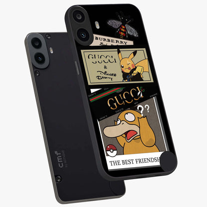 Gucci Play Mashup Glass Case displayed in angled mockup highlighting stylish fashion mashup design with bold aesthetic.