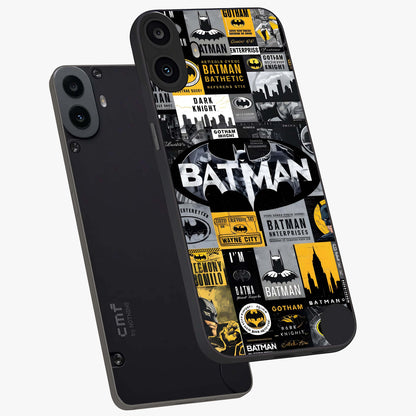 Knight Gotham Rise Glass Case displayed in angled mockup highlighting powerful knight silhouette design with dramatic aesthetic.