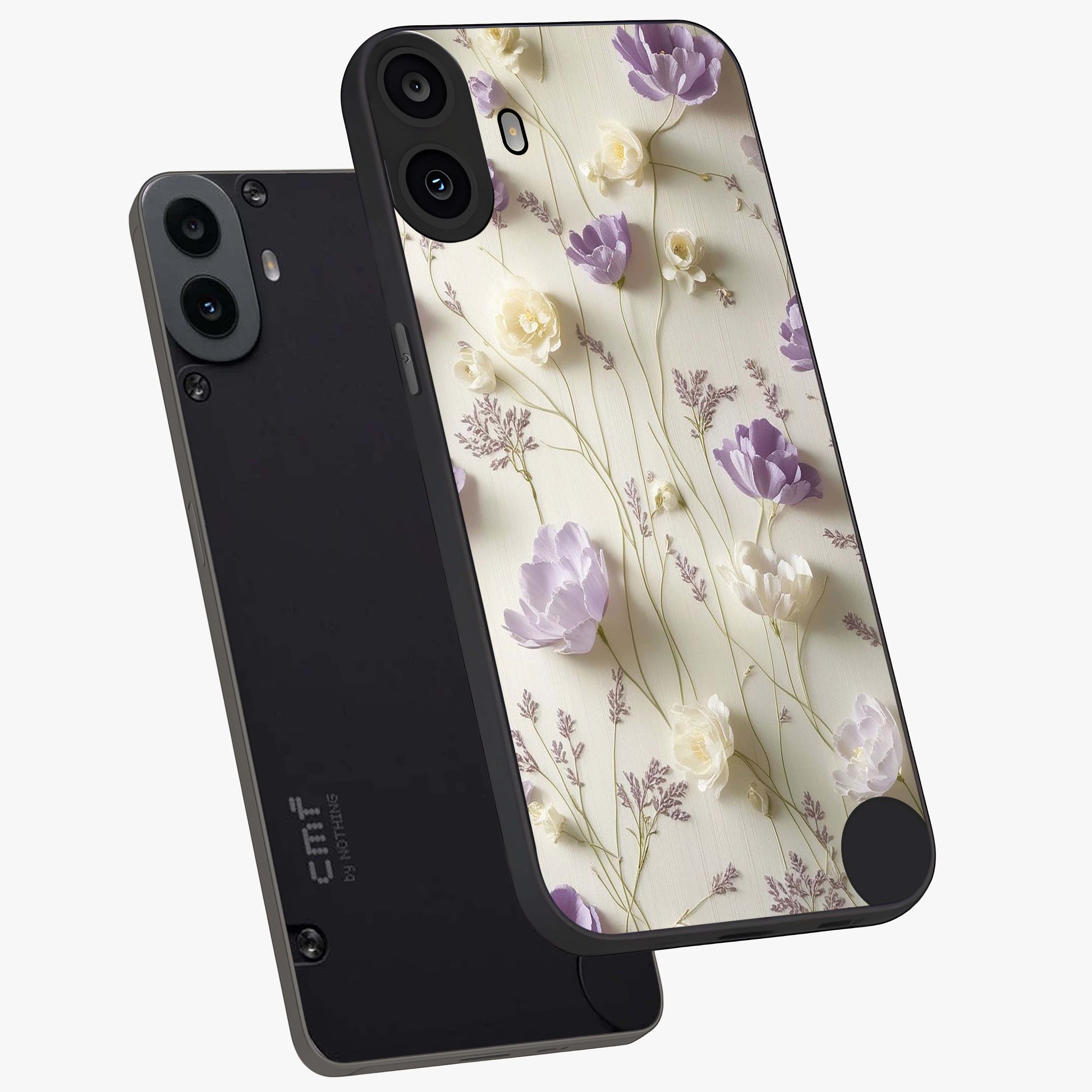 Lilac Breeze Harmony Glass Case displayed in angled mockup highlighting calm lilac breeze design with soothing aesthetic style.