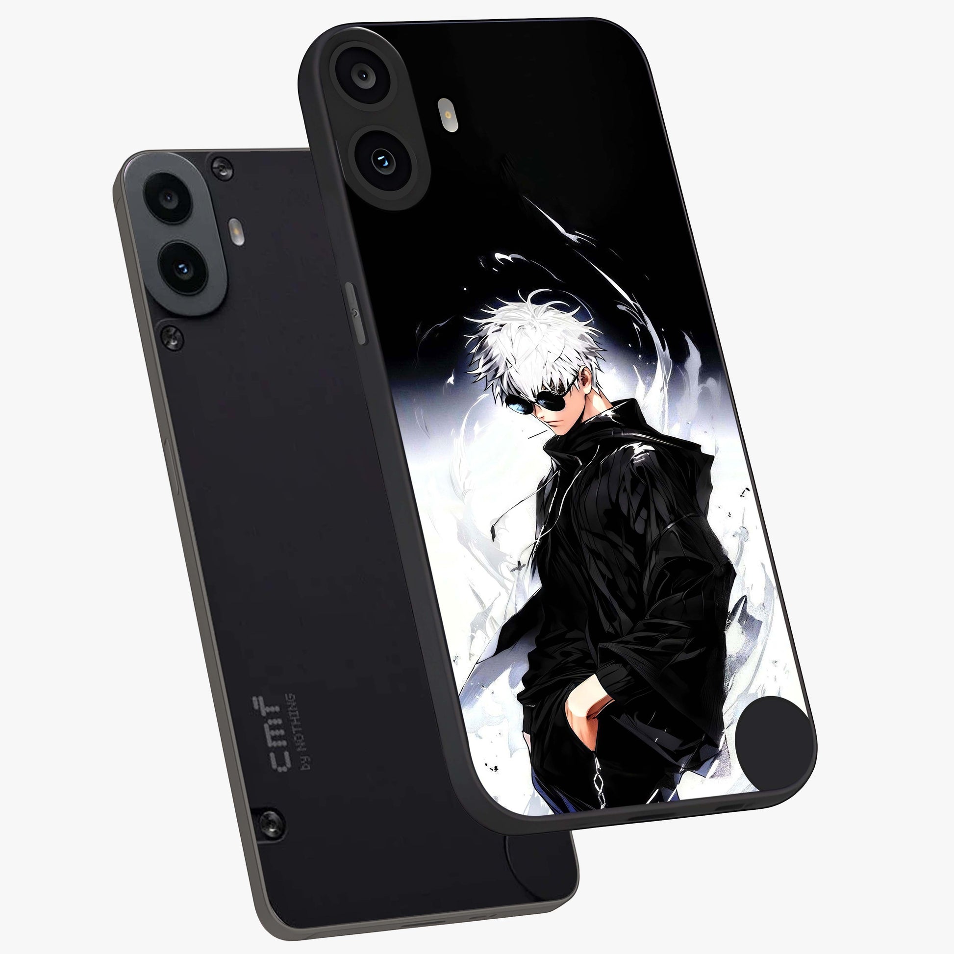 Limitless Shadow King Glass Case displayed in angled mockup highlighting dramatic dark hero design with intense aesthetic.