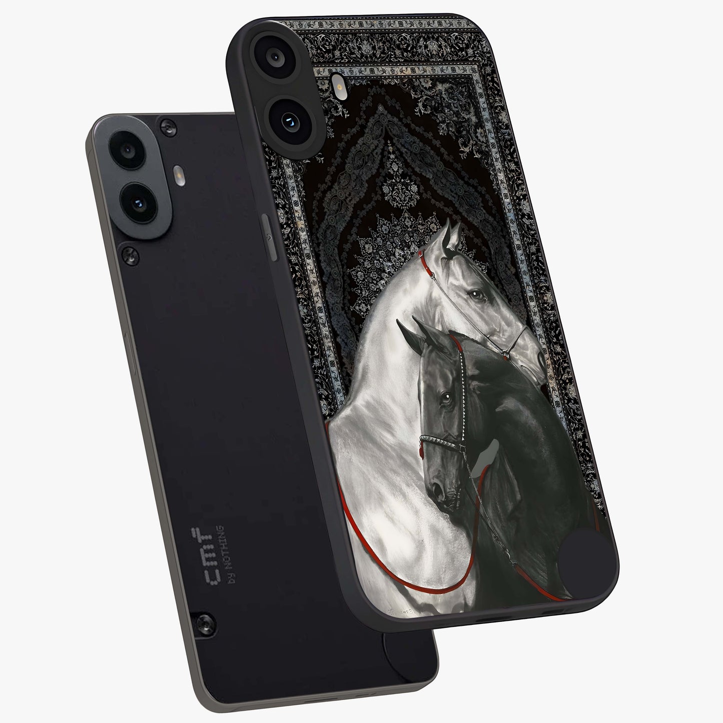 Majestic Ride Legacy Glass Case displayed in angled mockup highlighting sleek vehicle design with bold racing aesthetic.