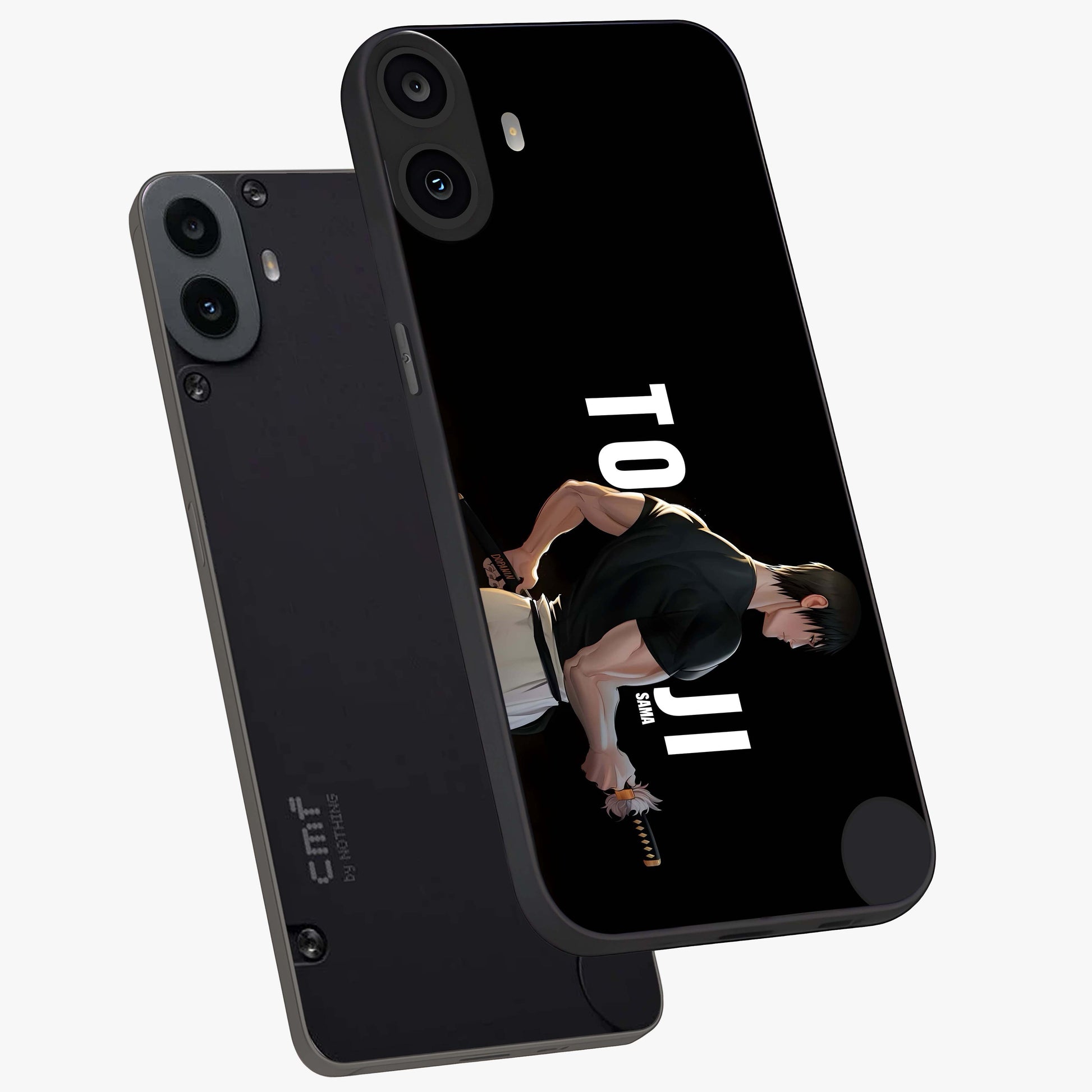 Midnight Blade Resolve Glass Case displayed in angled mockup highlighting powerful blade illustration with dramatic dark aesthetic.