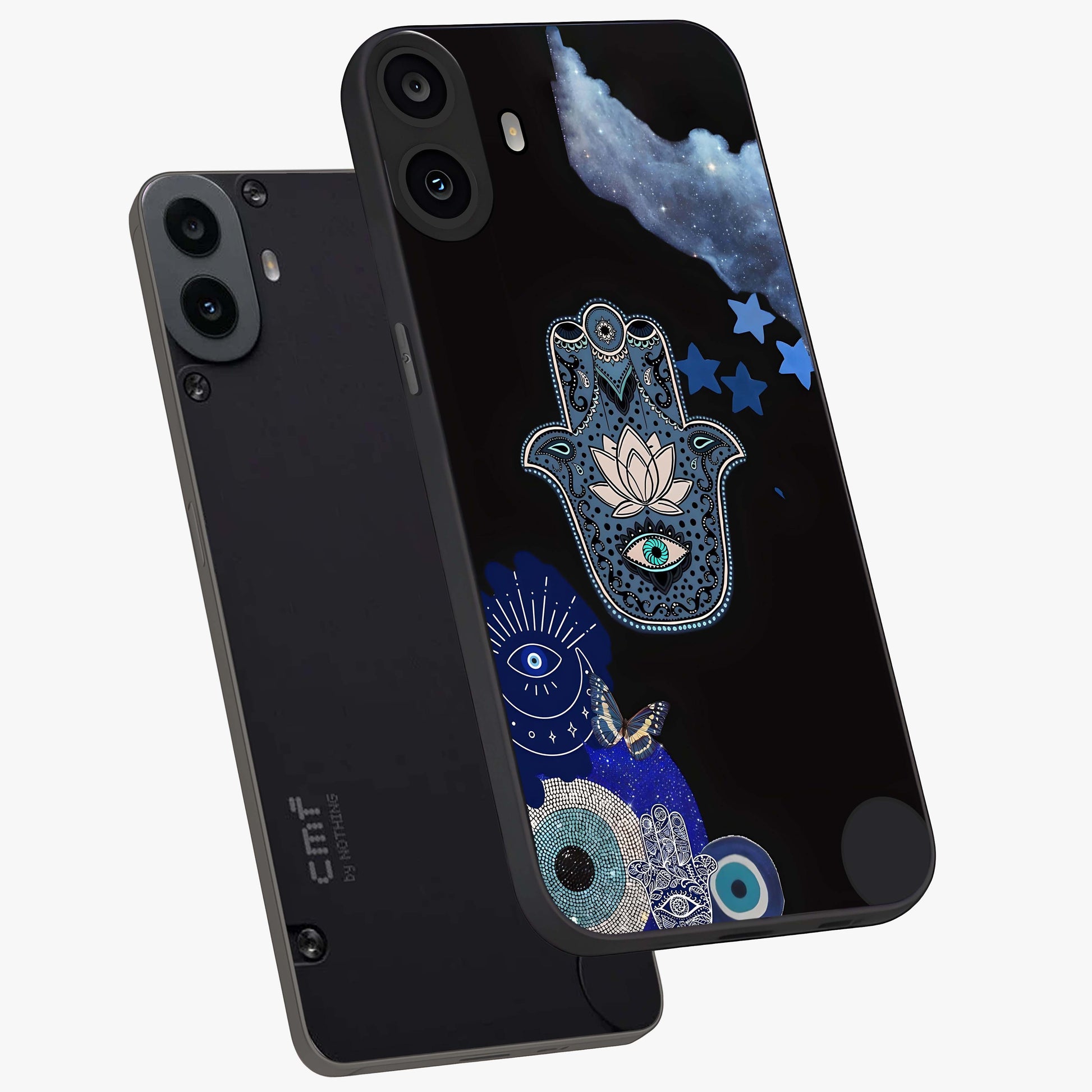 Mystic Hand Aura Glass Case displayed in angled mockup highlighting magical aura design with spiritual aesthetic style.
