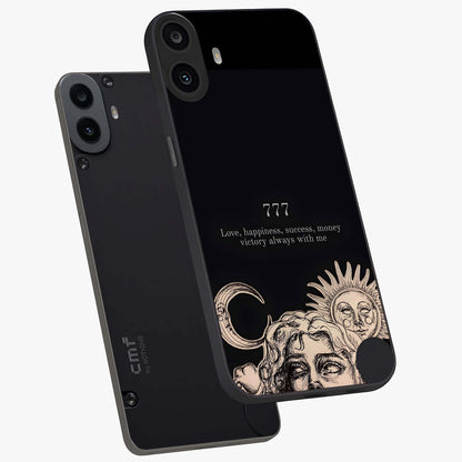 Mystic Victory Aura Glass Case displayed in angled mockup highlighting energetic aura design with bold mystical aesthetic.