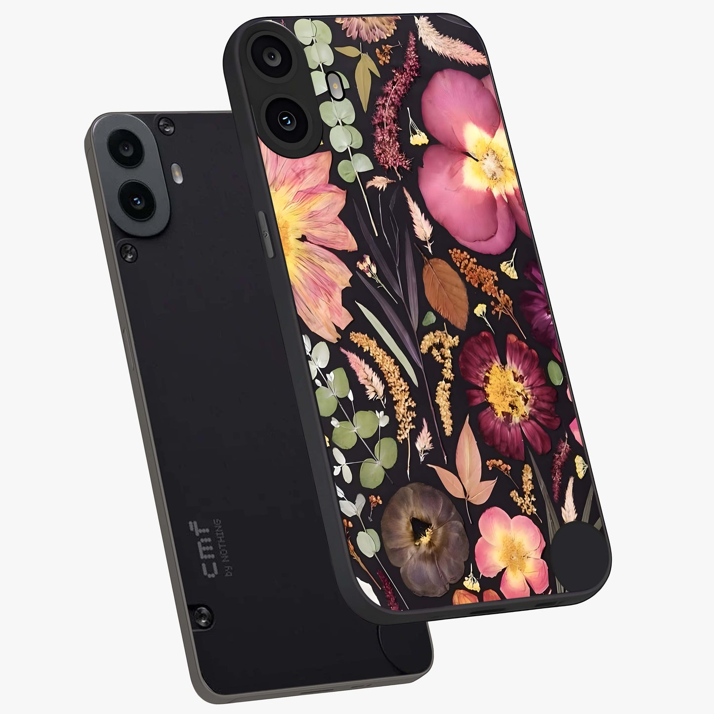 Petal Dream Tapestry Glass Case displayed in angled mockup highlighting decorative petal pattern with elegant botanical aesthetic.