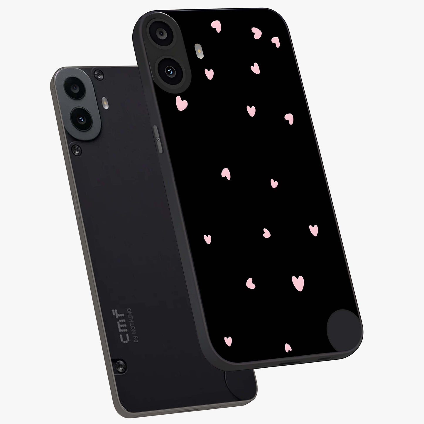 Pink Love Drops Glass Case displayed in angled mockup highlighting cute love drop design with vibrant pink aesthetic.