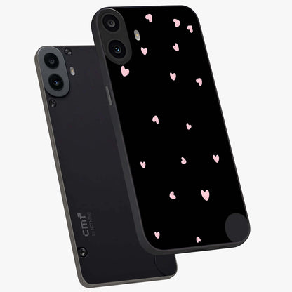 Pink Love Drops Glass Case displayed in angled mockup highlighting cute love drop design with vibrant pink aesthetic.
