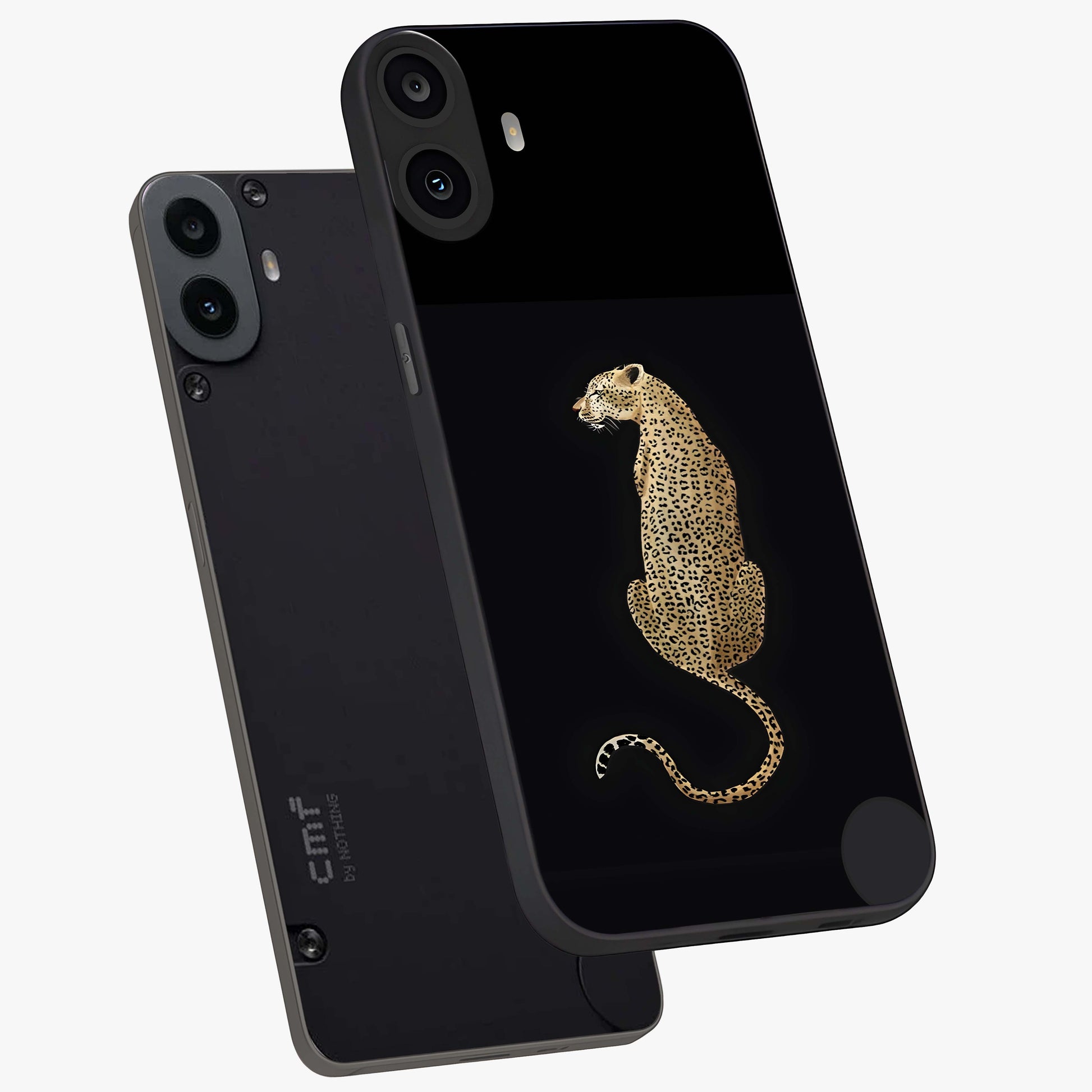 Regal Leopard Glass Case displayed in angled mockup highlighting powerful animal illustration with stylish wild aesthetic.