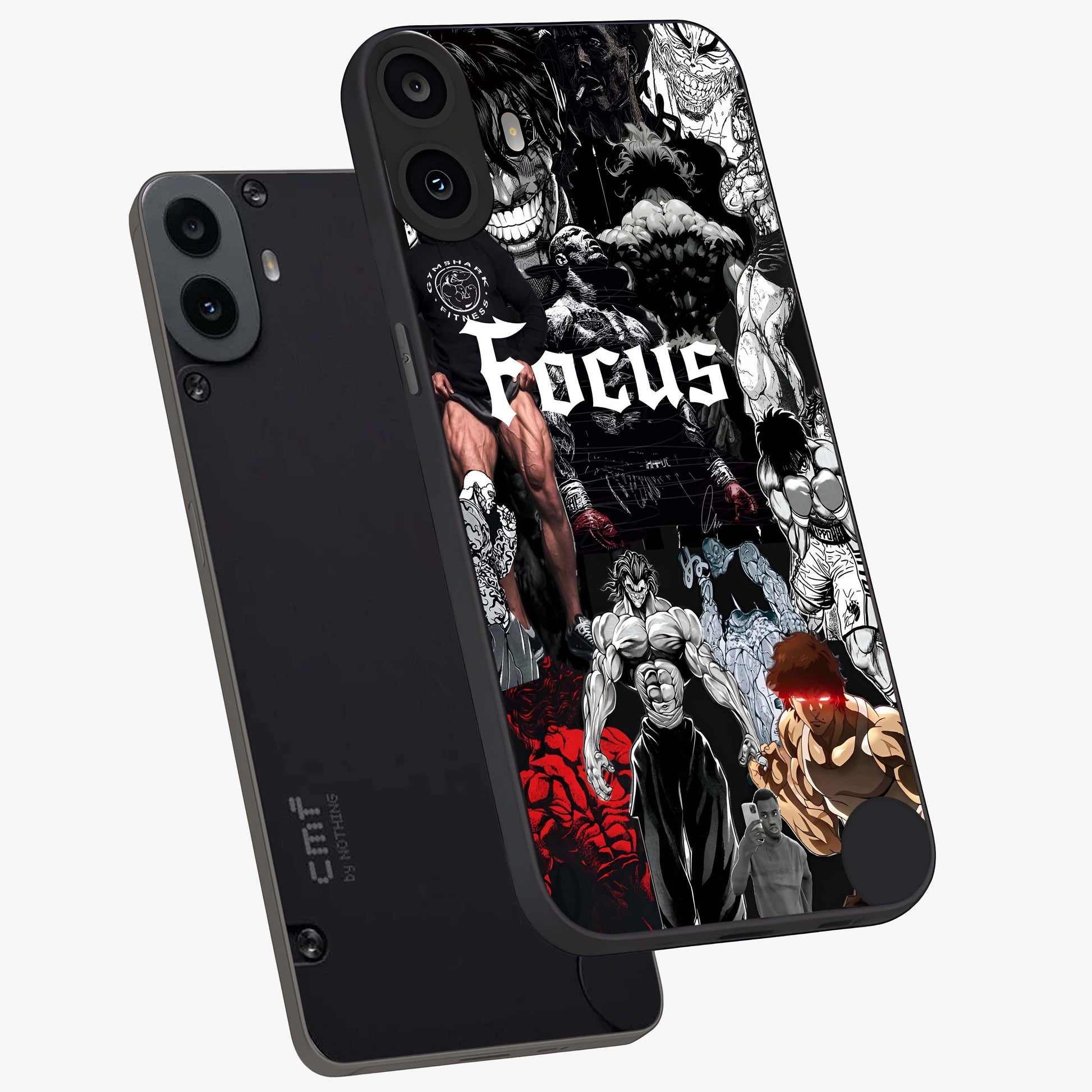 Relentless Power Focus Glass Case displayed in angled mockup highlighting bold statement design with modern aesthetic style.