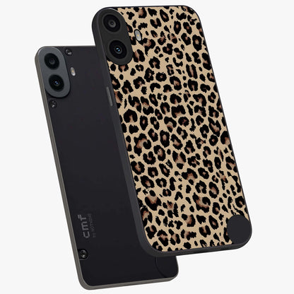 Savage Chic Pattern Glass Case displayed in angled mockup highlighting bold fashion inspired design with chic aesthetic.