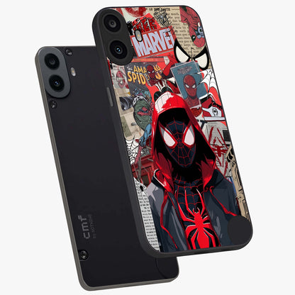 Spider Collage Street Glass Case displayed in angled mockup highlighting dynamic street style collage design with comic aesthetic.