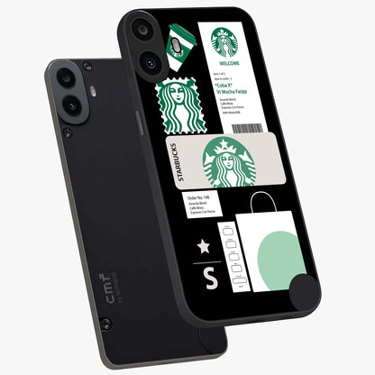 Starbucks Mocha Glass Case displayed in angled mockup highlighting stylish mocha themed design with cozy café aesthetic.