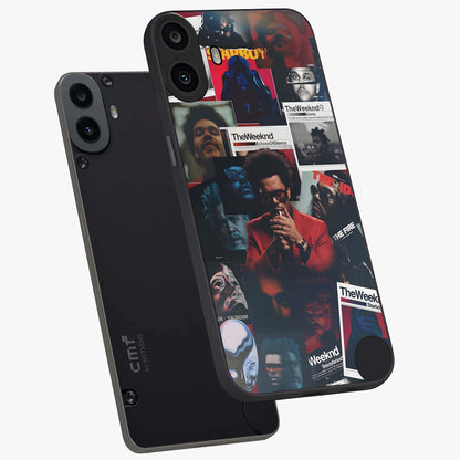 The Weeknd Glass Case displayed in angled mockup highlighting stylish pop culture inspired design with modern aesthetic.