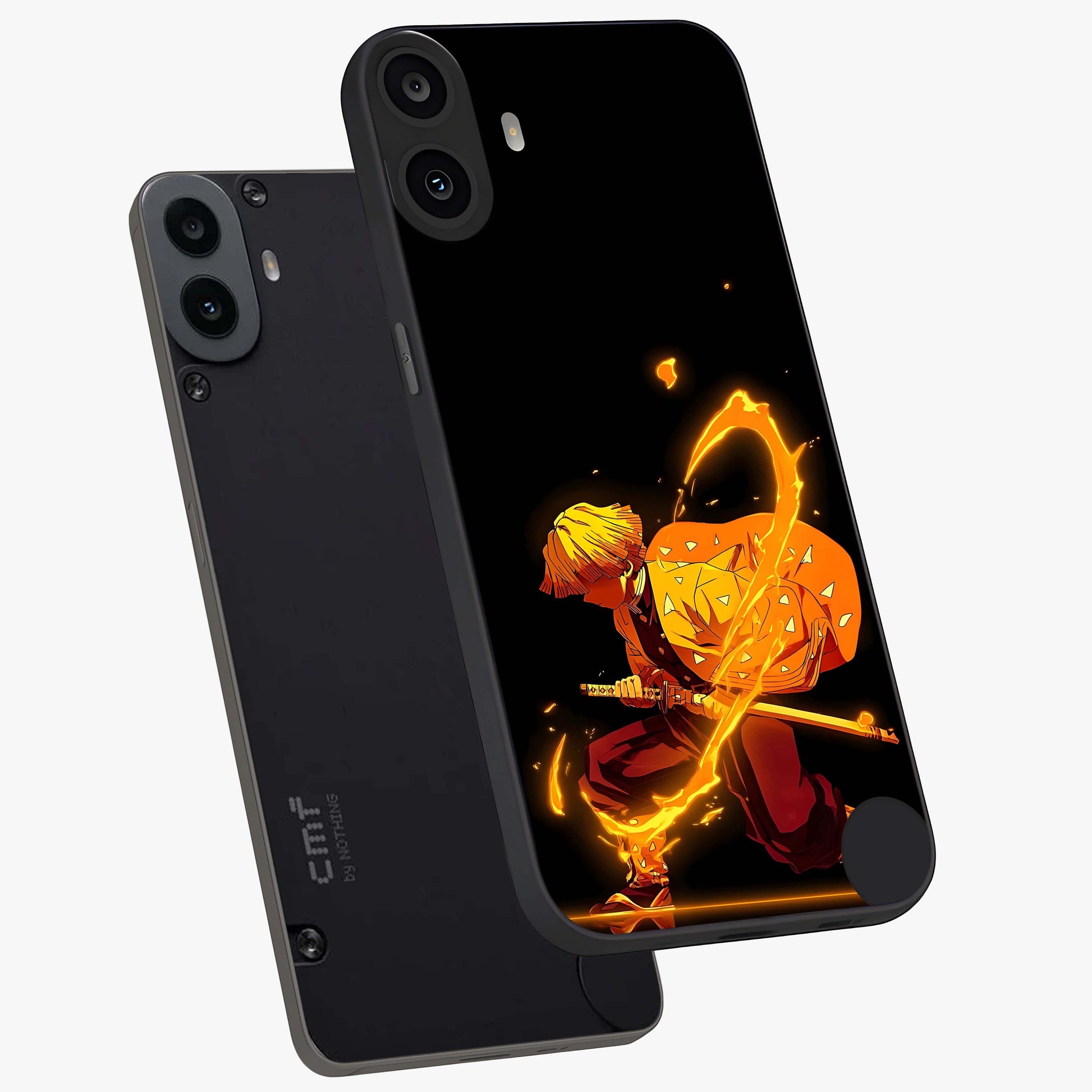 Thunder Flame Execution Glass Case displayed in angled mockup highlighting dramatic fire themed design with intense fantasy aesthetic.