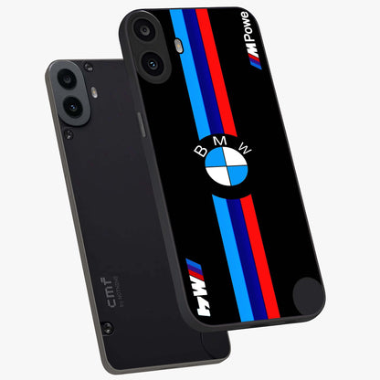 Turbo BMW Beast Glass Case displayed in angled mockup highlighting sleek racing car design with bold automotive aesthetic.
