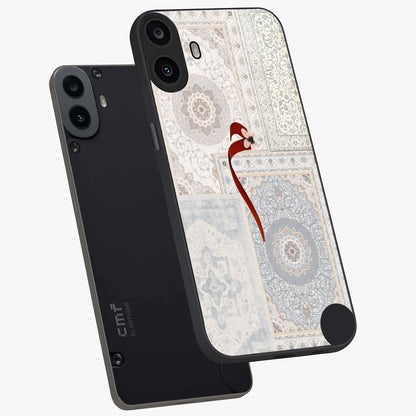 White Aesthetic Bow Glass Case displayed in angled mockup highlighting clean bow design with soft aesthetic style.