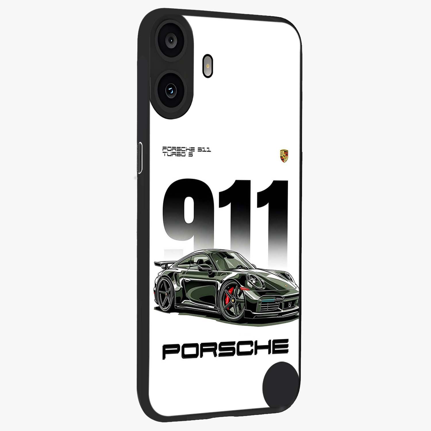 911 Turbo Dominance Glass Case upright perspective showcasing powerful racing design and modern automotive aesthetic.