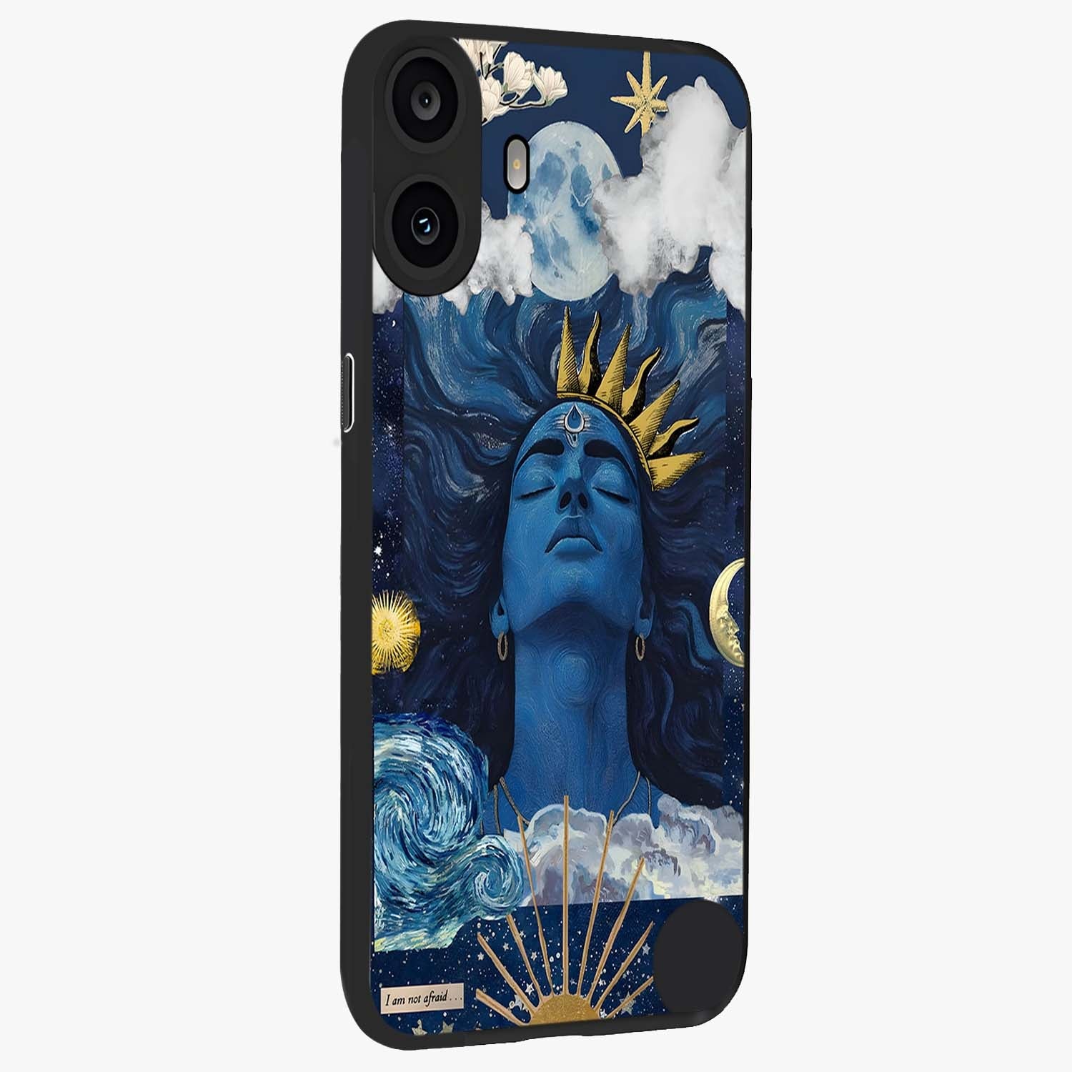 Aesthetic Lord Shiva Glass Case upright view showcasing powerful Lord Shiva artwork with devotional theme.