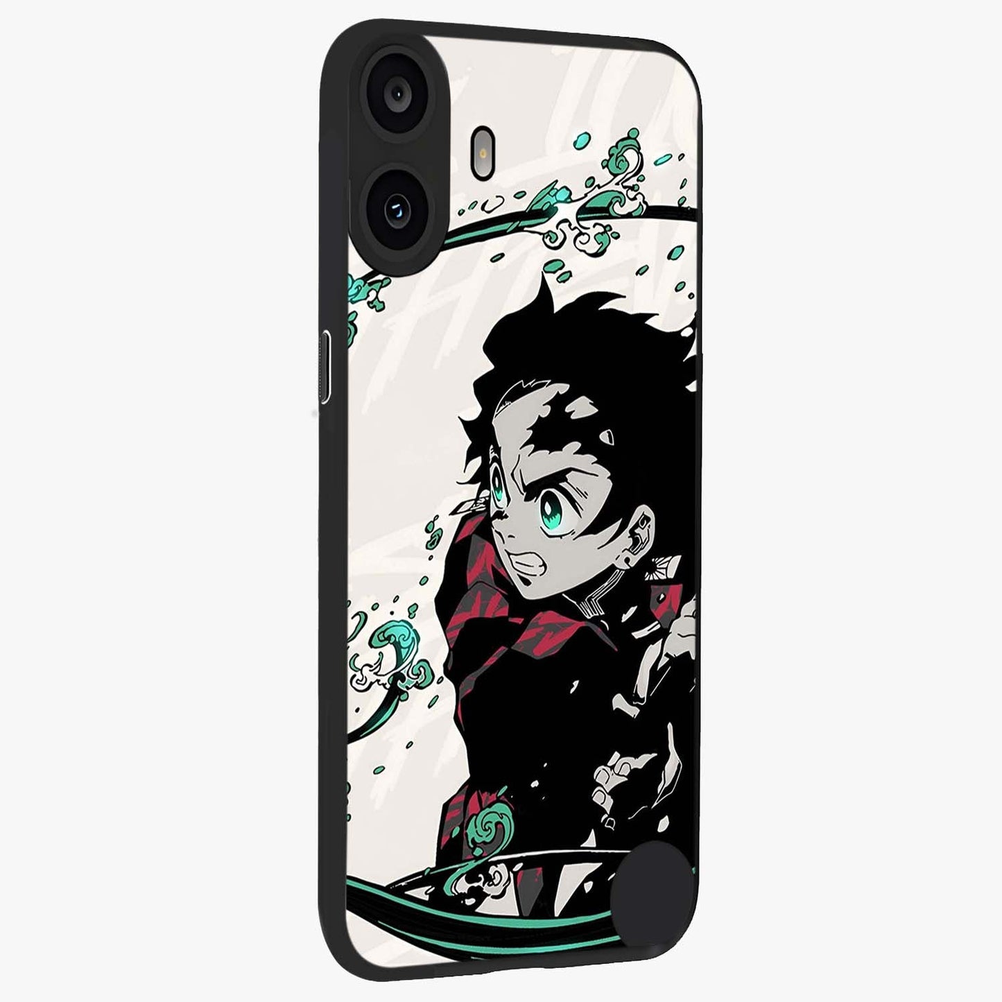 Demon Slayer Glass Case upright view showcasing powerful anime artwork with intense warrior theme.