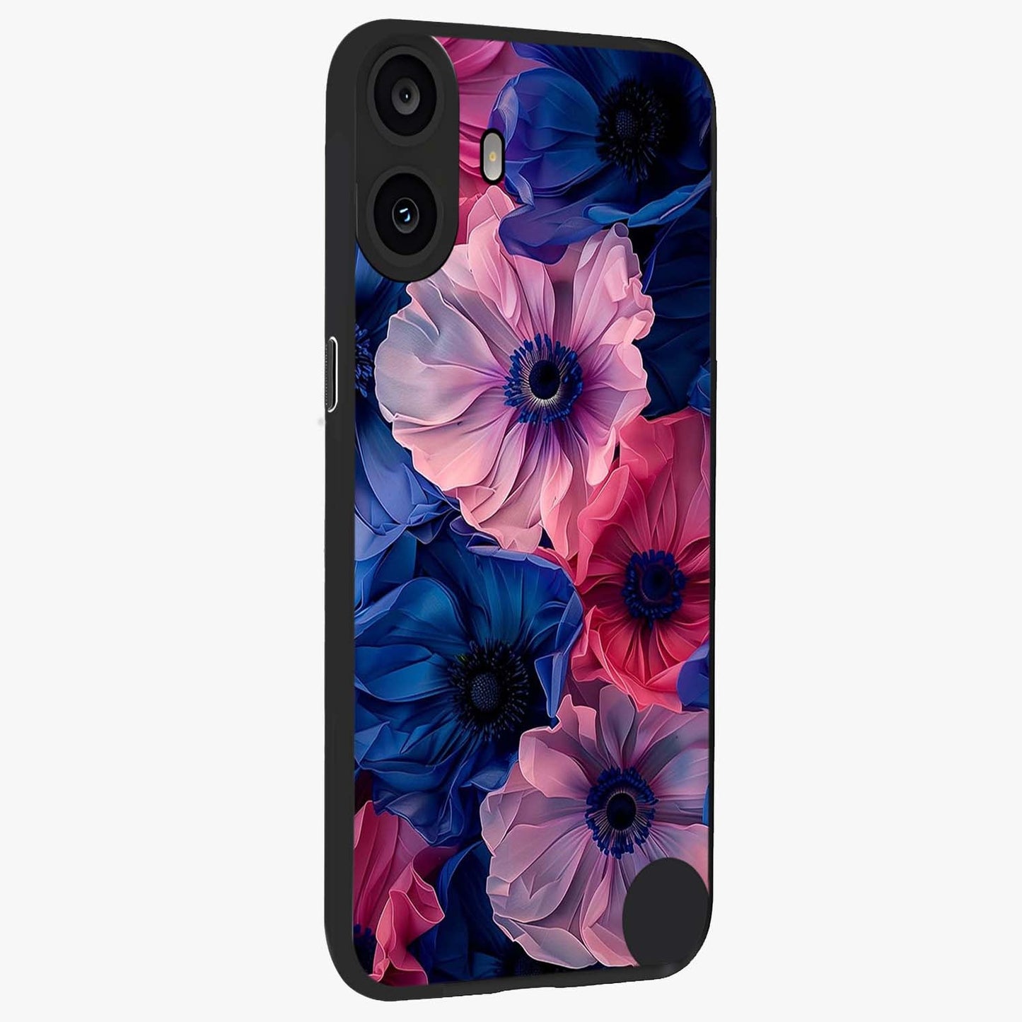 Flower Paper Art Pattern Glass Case upright view showcasing decorative paper floral artwork with creative craft style.