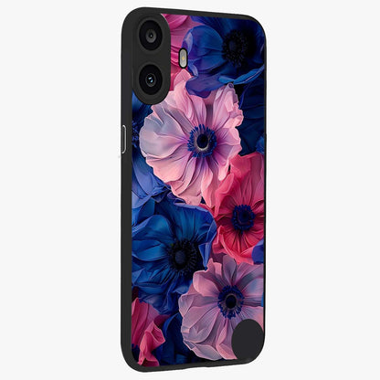Flower Paper Art Pattern Glass Case upright view showcasing decorative paper floral artwork with creative craft style.