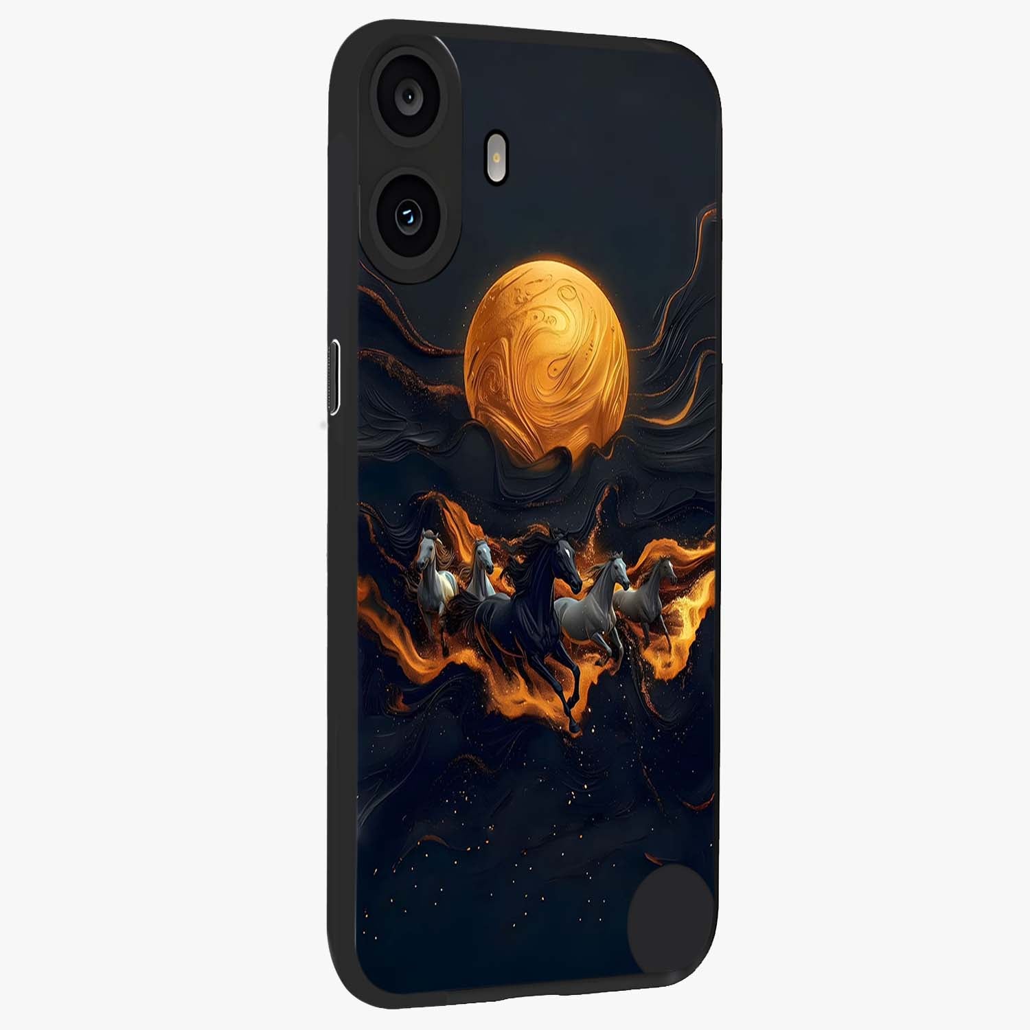 Golden Royal Heritage Glass Case upright view showcasing elegant royal artwork with classic heritage theme.