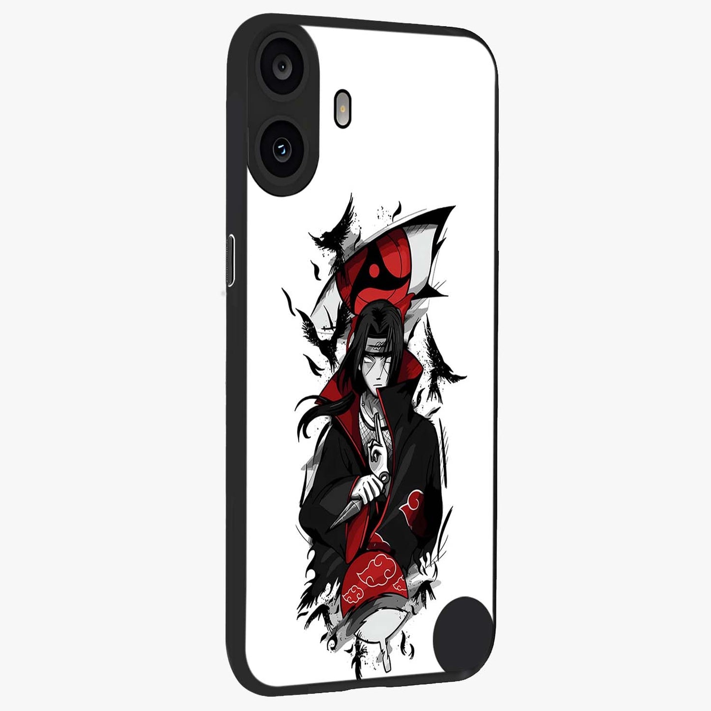 Itachi Limited Edition Naruto Anime Glass Case upright view showcasing intense anime artwork with powerful character theme.