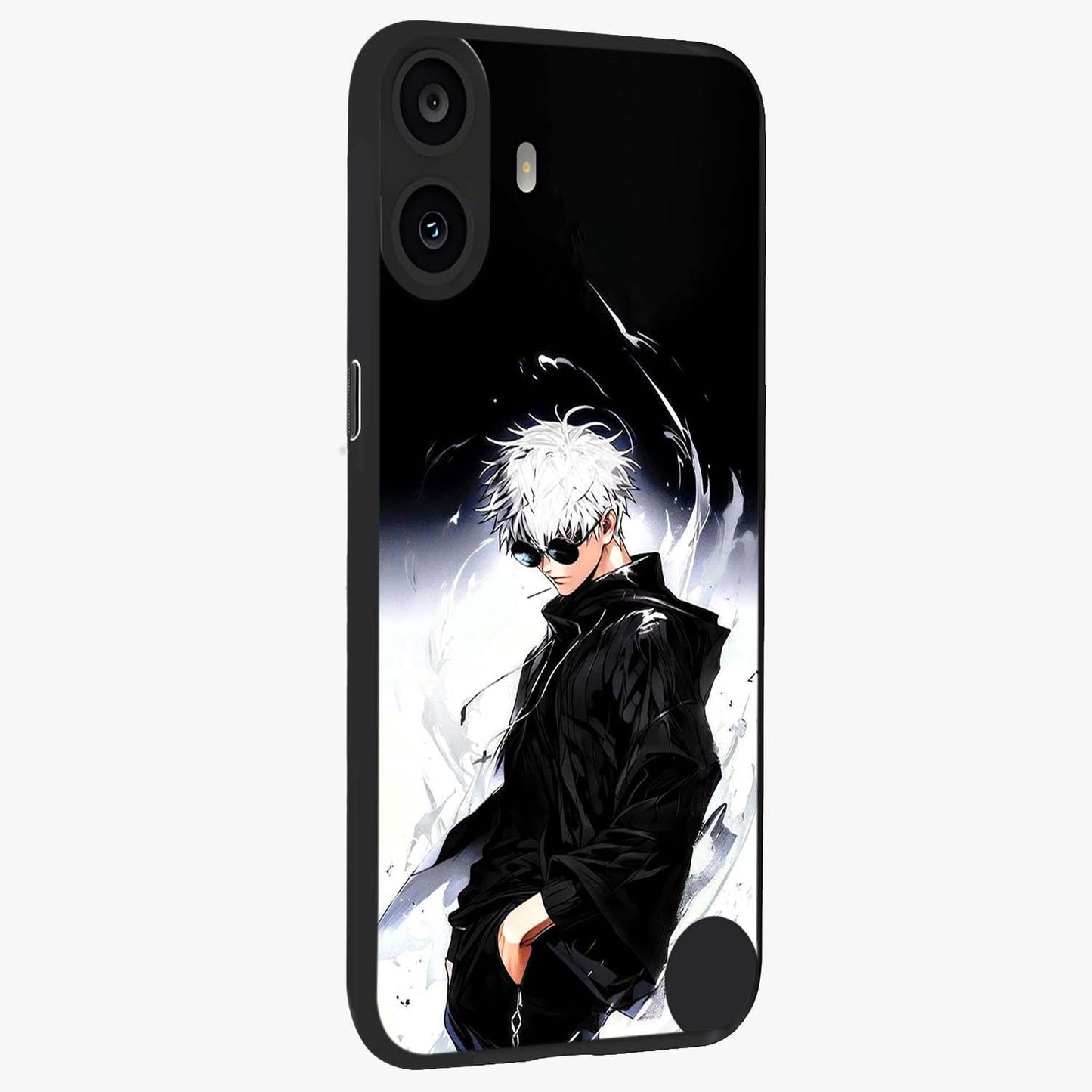 Limitless Shadow King Glass Case upright view showcasing bold shadow warrior artwork with epic fantasy theme.