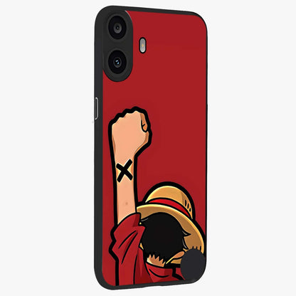 Luffy X Spirit Glass Case upright view showcasing striking anime artwork with adventurous character theme.