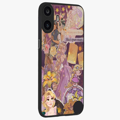 Magical Tangled Dream Glass Case upright view showcasing enchanting artistic artwork with dreamy fantasy theme.