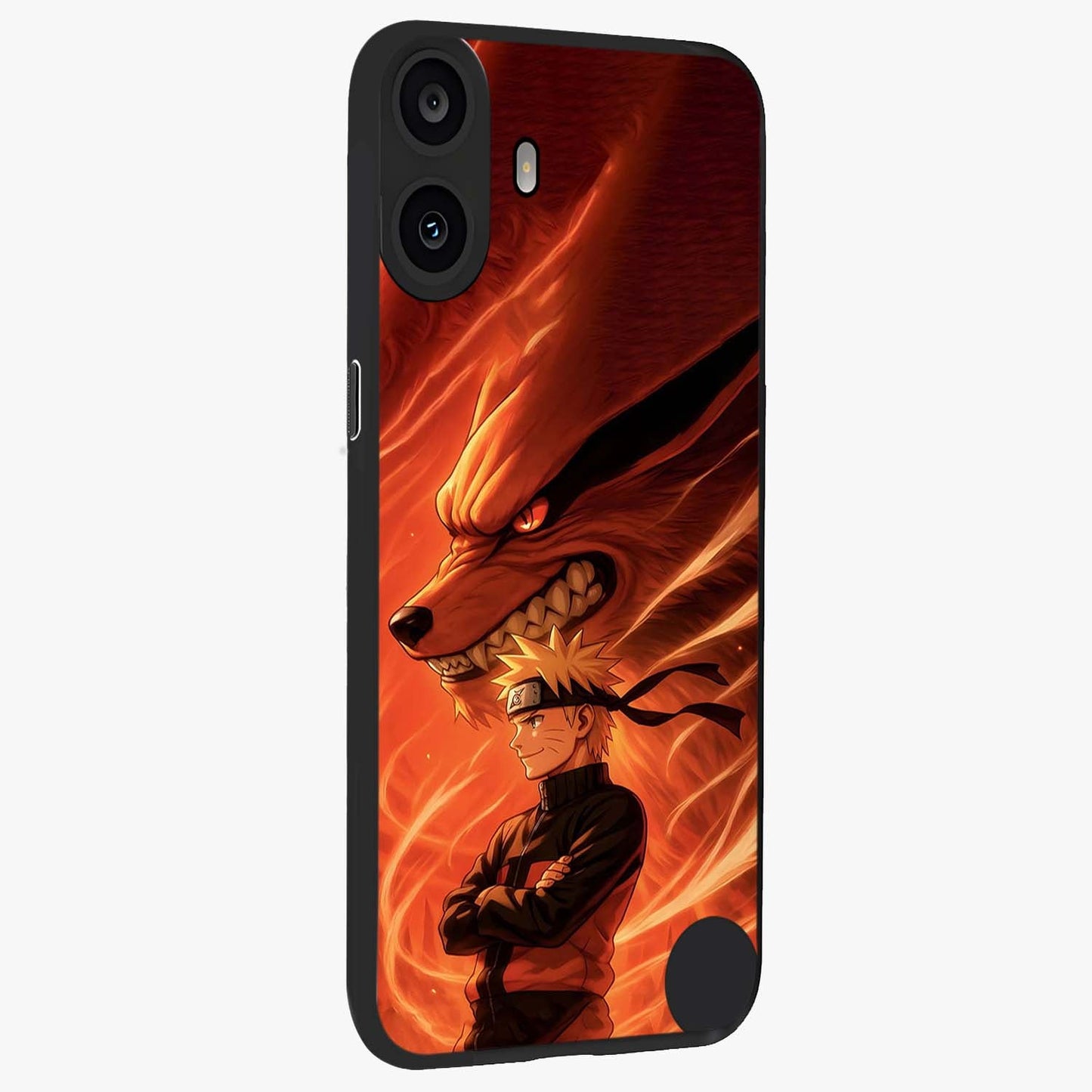 Nine Tails Legacy Glass Case upright view showcasing dramatic nine-tails artwork with intense anime themed design.