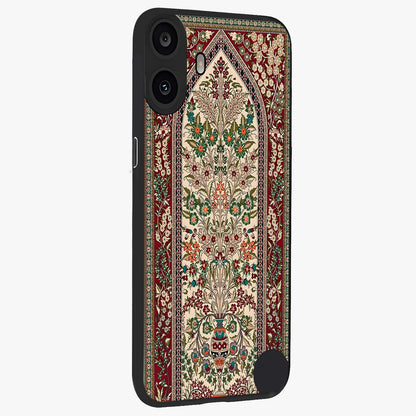 Persian Inspired Glass Case upright view showcasing decorative Persian artwork with rich heritage theme.