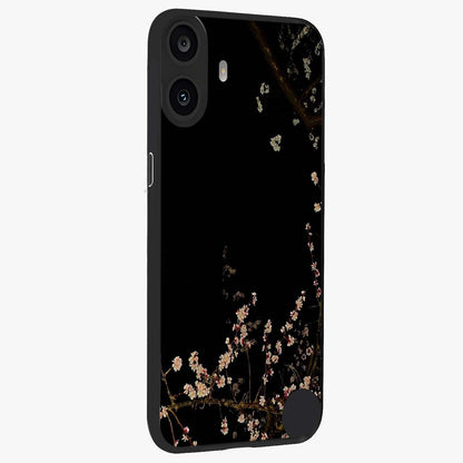 Petal Moon Light With Custom Name Glass Case upright view showcasing elegant floral moon artwork with personalized aesthetic.