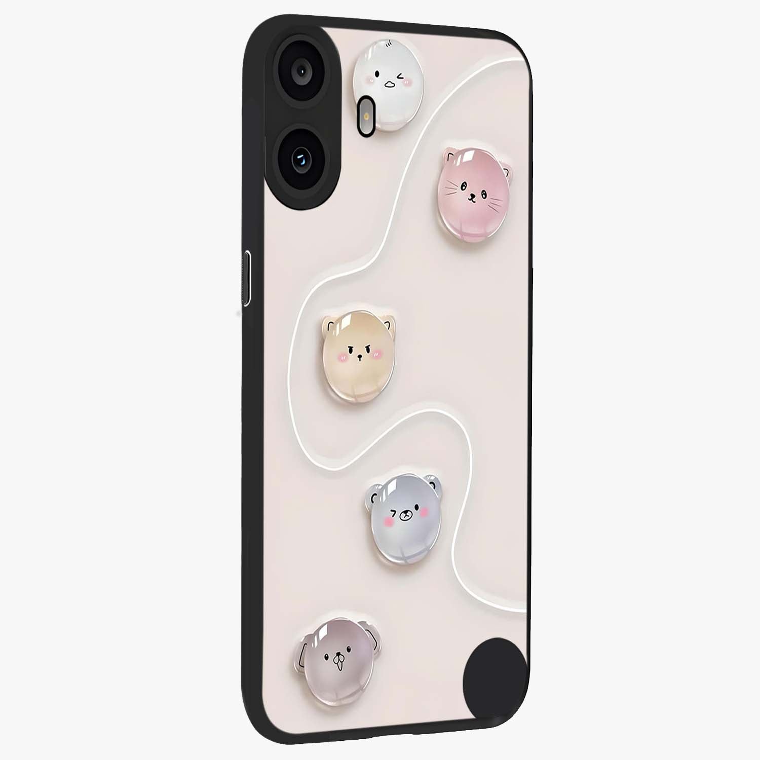 Puffy Face Parade Glass Case upright view showcasing adorable character artwork with cheerful animated theme.