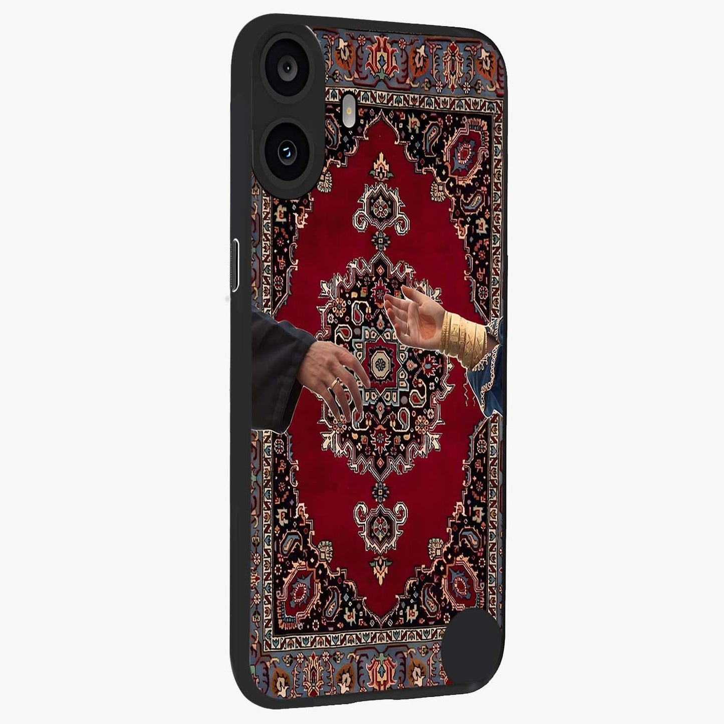 Royal Touch Reach Glass Case upright view showcasing stylish royal inspired artwork with graceful theme.