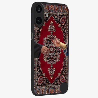 Royal Touch Reach Glass Case upright view showcasing stylish royal inspired artwork with graceful theme.