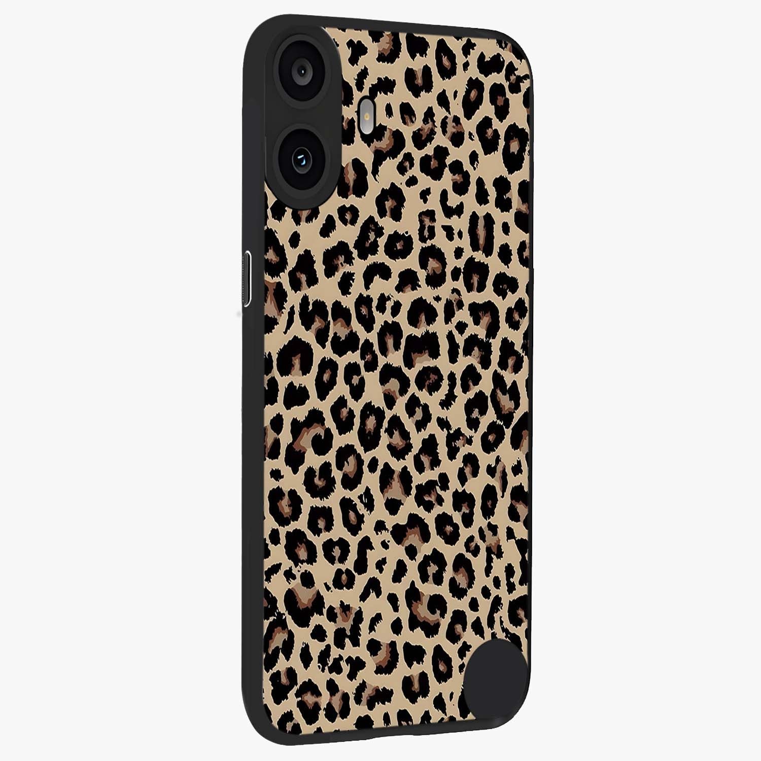 Savage Chic Pattern Glass Case upright view showcasing trendy decorative artwork with edgy fashion theme.
