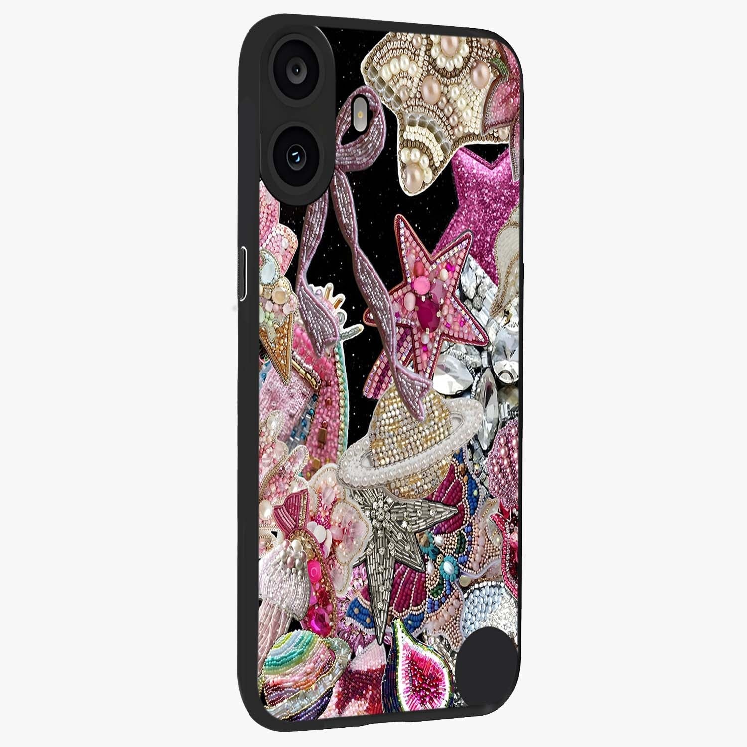 Starlit Jewel Dream Glass Case upright view showcasing radiant star inspired artwork with magical night theme.