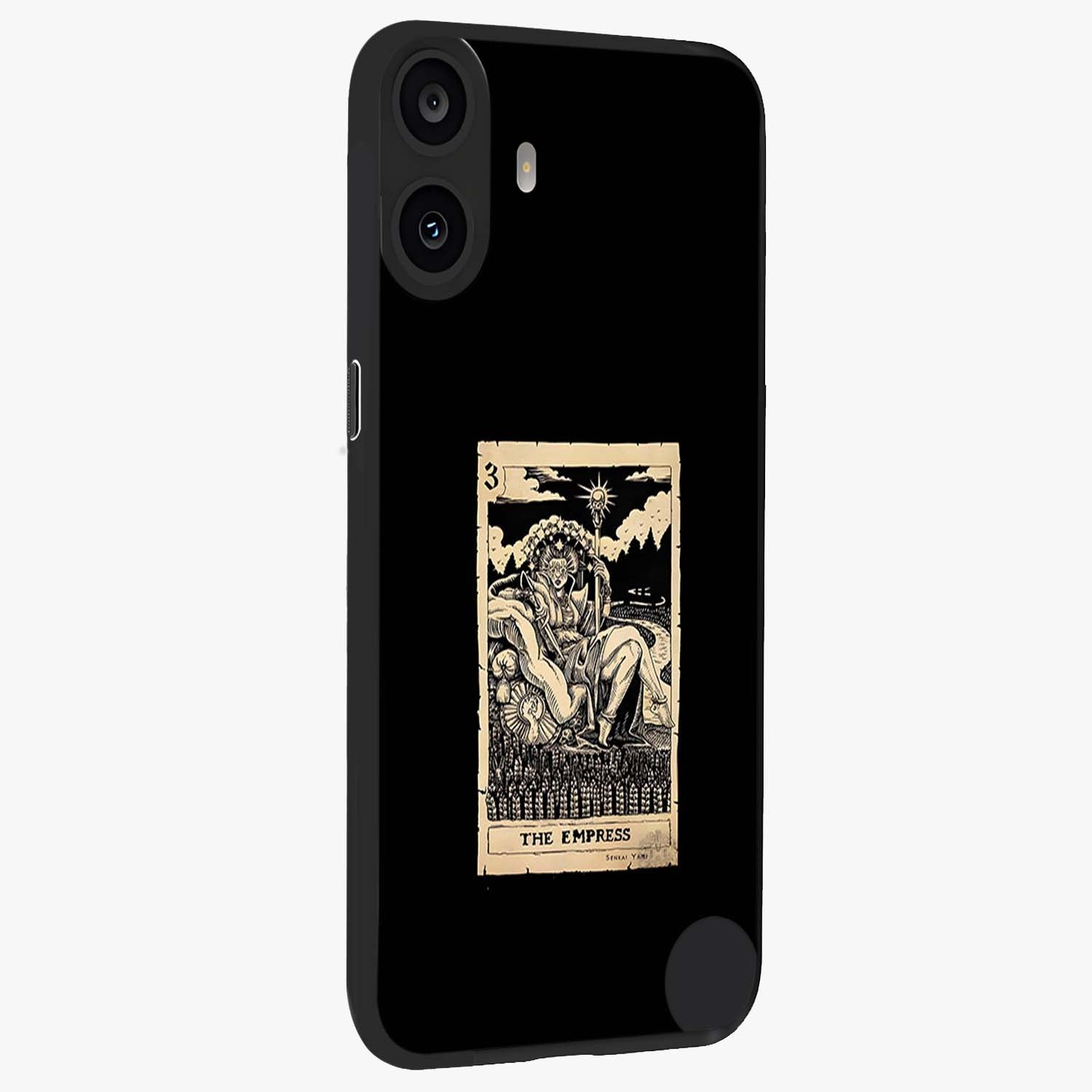 The Empress Glass Case upright view showcasing powerful empress themed artwork with luxurious artistic theme.