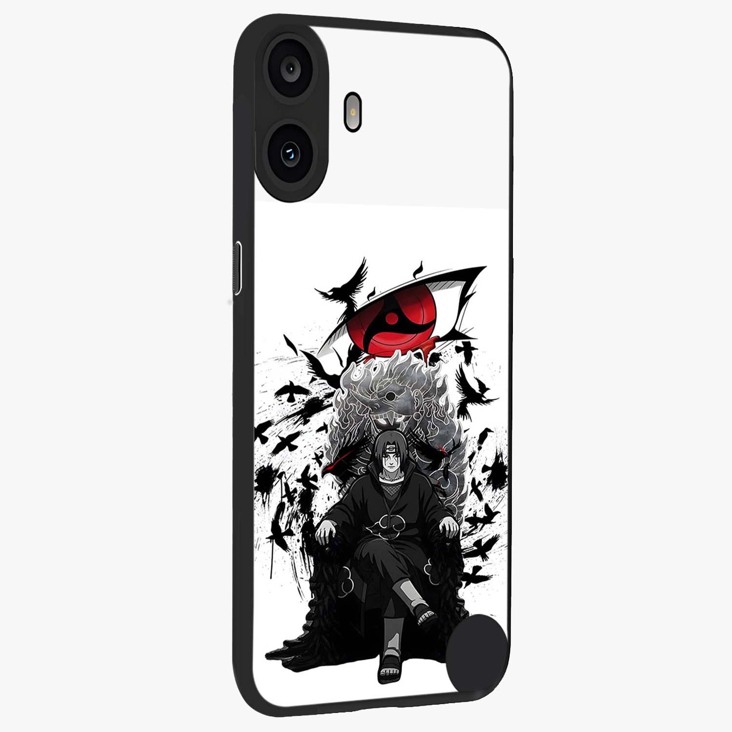Uchiha Shadow Throne Glass Case upright view showcasing magical underwater galaxy artwork with vibrant cosmic theme.