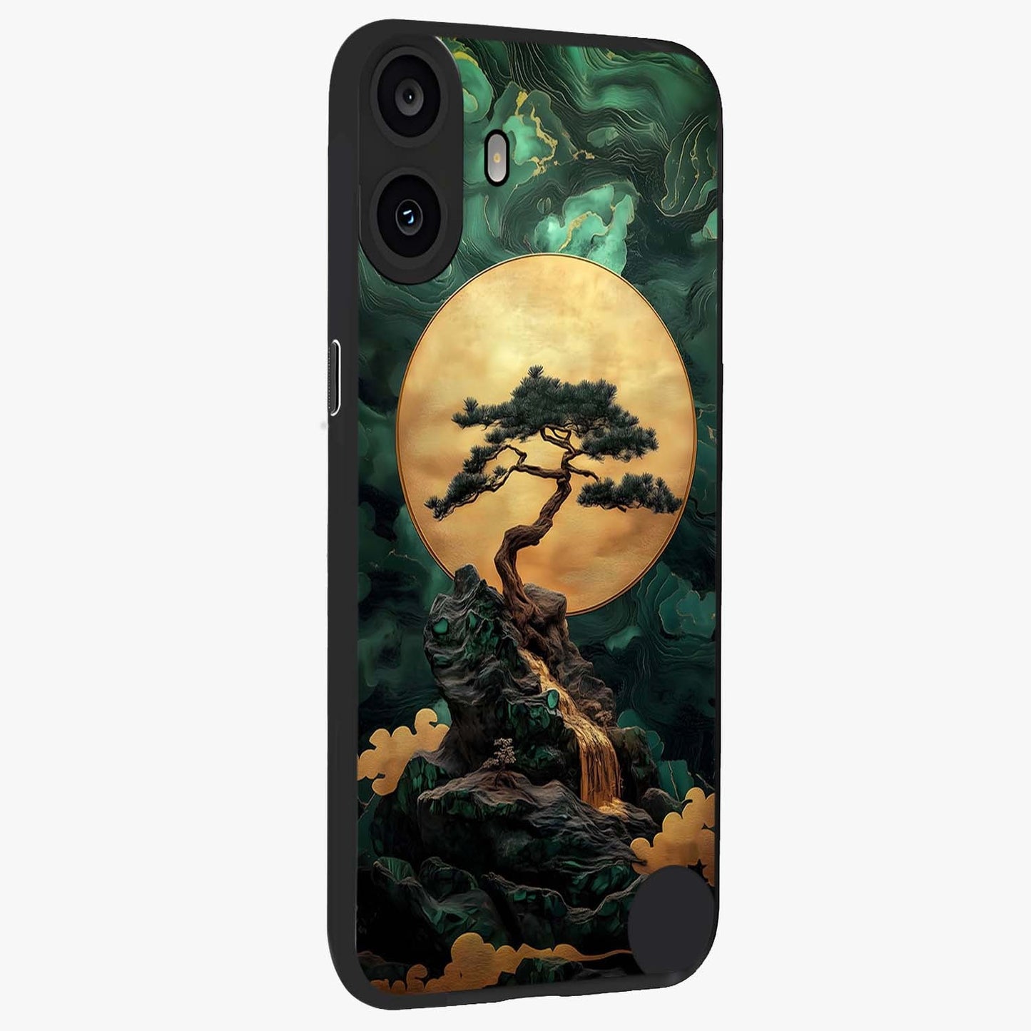 Zen Moon Rise Glass Case upright view showcasing serene moon artwork with tranquil night theme.